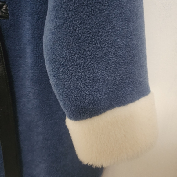 Plush teddy winter coat fur leather baggy small - Picture 8 of 10